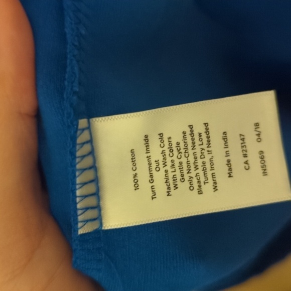 Talbots Cobalt Blue Crochet Short Sleeve Cotton Sheath Dress Size Medium Petite - Picture 7 of 7